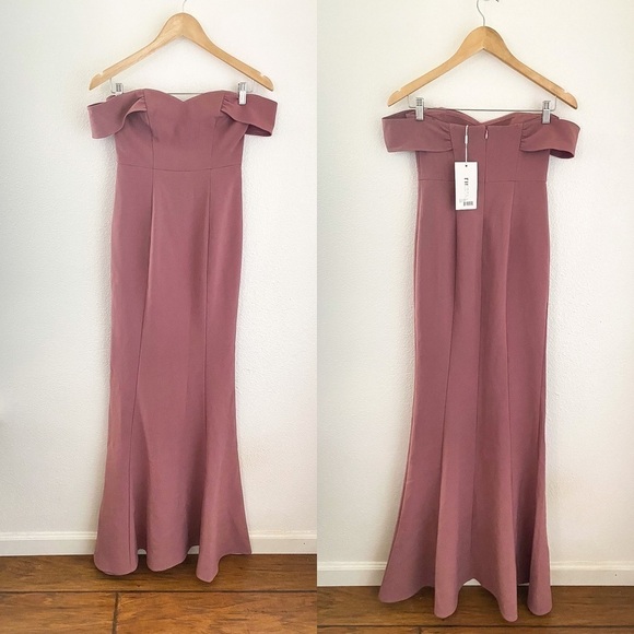 Likely Bartolli Off Shoulder Mermaid Gown Rose Pink 0 NWT - Picture 3 of 10